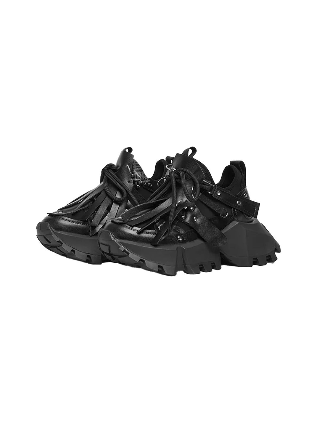 KEDDO│Studded Tassel Chunky Sneakers-Black - PSYLOS 1, KEDDO│Studded Tassel Chunky Sneakers-Black, Chunky Sneakers, KEDDO, PSYLOS 1